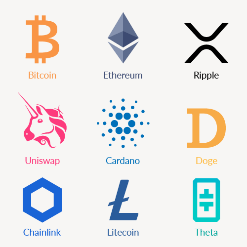 Logos of specialized blockchain technologies
