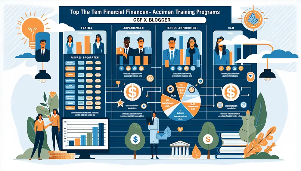 Comparison chart showcasing features and benefits of top financial acumen training programs