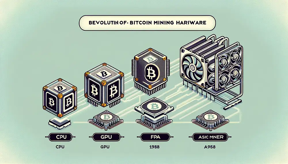 The Evolution of Bitcoin Mining Hardware Over the Years.